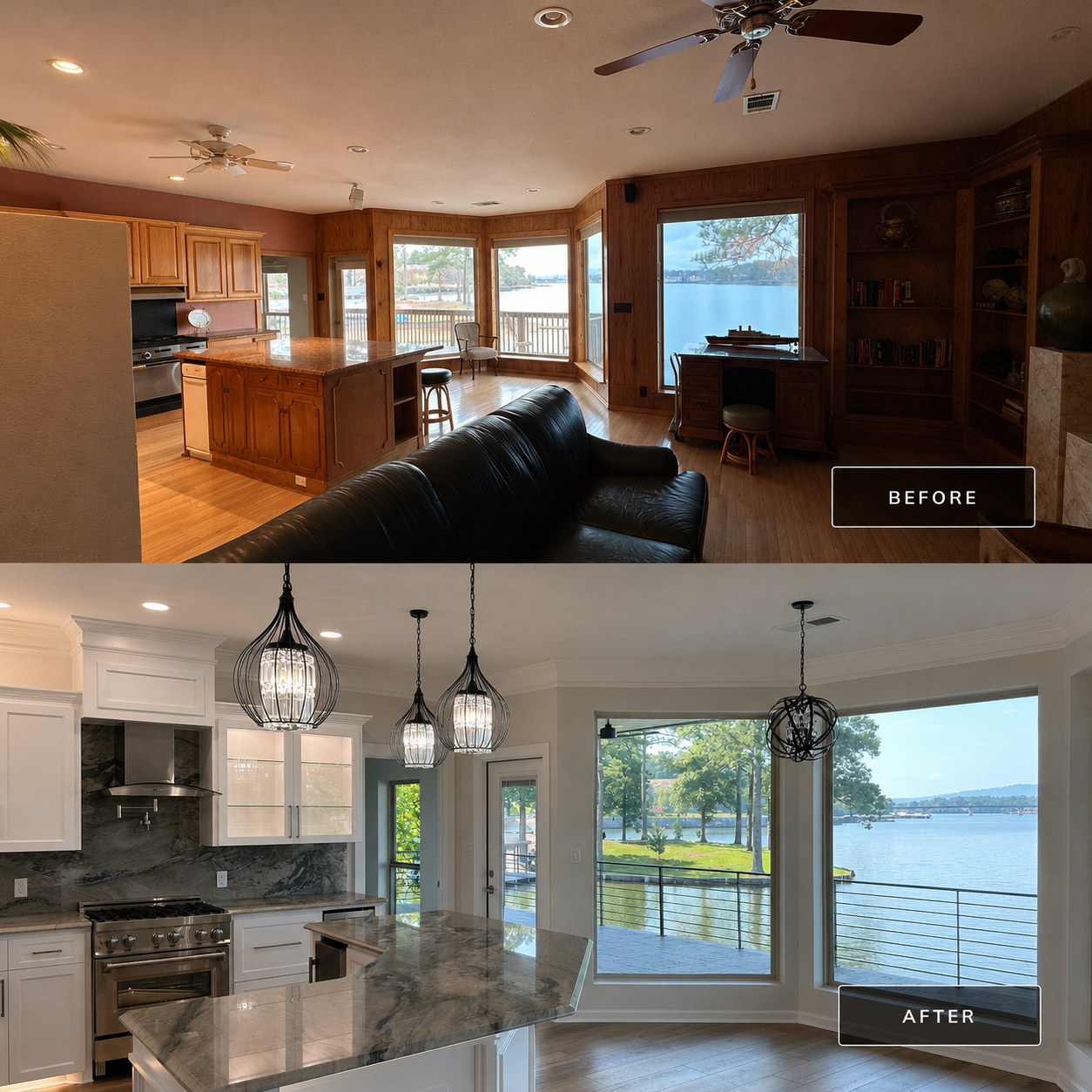 Complete home remodel before and after by Southern Interiors